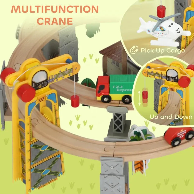 100 Piece Wooden Train Set-100 Piece Wooden Train Set