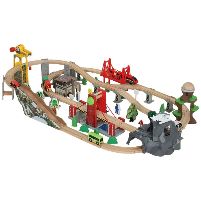 100 Piece Wooden Train Set-100 Piece Wooden Train Set