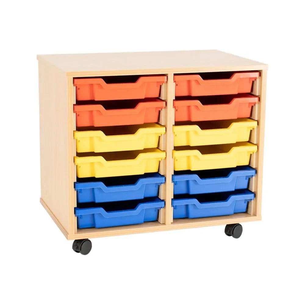 12 Shallow Tray Unit - Beech-12 Shallow Tray Unit - Beech