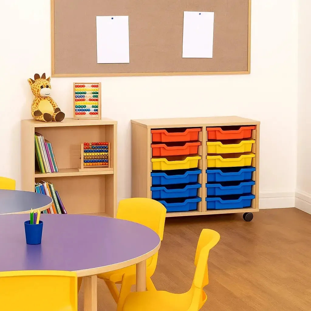 12 Shallow Tray Unit - Beech-12 Shallow Tray Unit - Beech