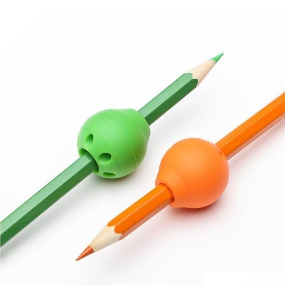 2 Pack Butter Ball Grip Pencil Grips, The Butter Ball Pencil Grip is here to revolutionize the way we hold our pencils during writing tasks. Designed with the utmost care and attention to detail, this grip promotes proper finger positioning, resulting in improved handwriting legibility and fine motor development.The round shape of the Butter Grip serves as a tactile cue for the fingers to wrap around comfortably. With a gentle "hug" from the grip, your fingers will effortlessly find their place, while the f
