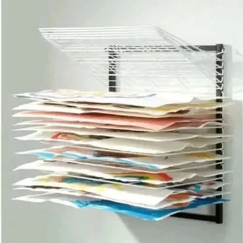 20 Shelf Wall Mounted Drying Rack-20 Shelf Wall Mounted Drying Rack