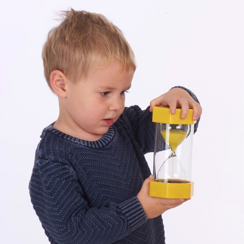 3 minute Sand timer, These Large 3 minute Sand Timers with moulded end caps and thick surrounding walls are durable enough for the classroom, clinic or home. The Large 3 minute sand timer is an impressive 160mm tall and durable design this large 3 minute sand timer is an excellent resource for the early years setting. With its giant proportions and clear colourful sand particles young children can time events, time themselves and set themselves time limits. For easy identification each 3 minute sand timer i