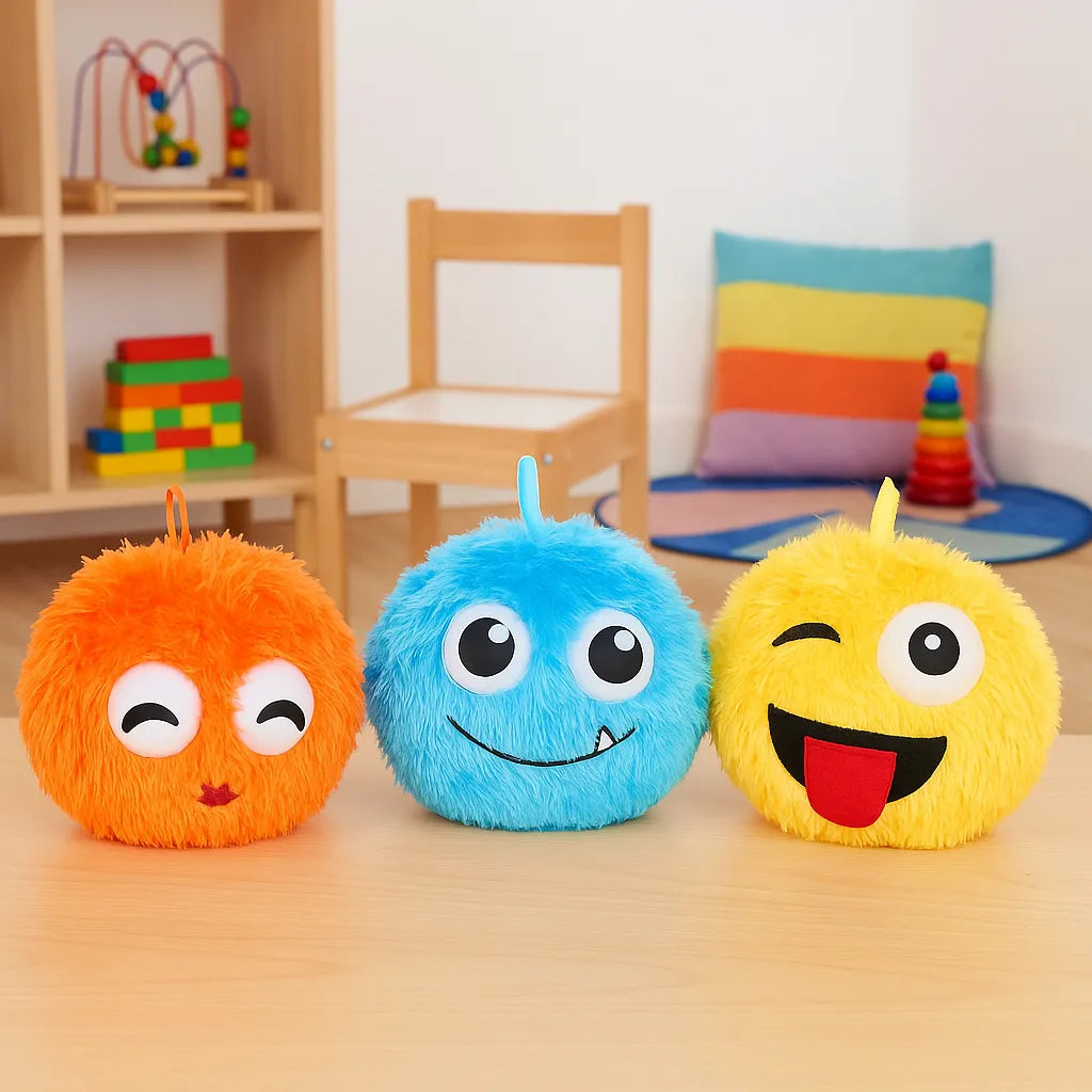 3 Pack Fuzzy Face Giant Balls