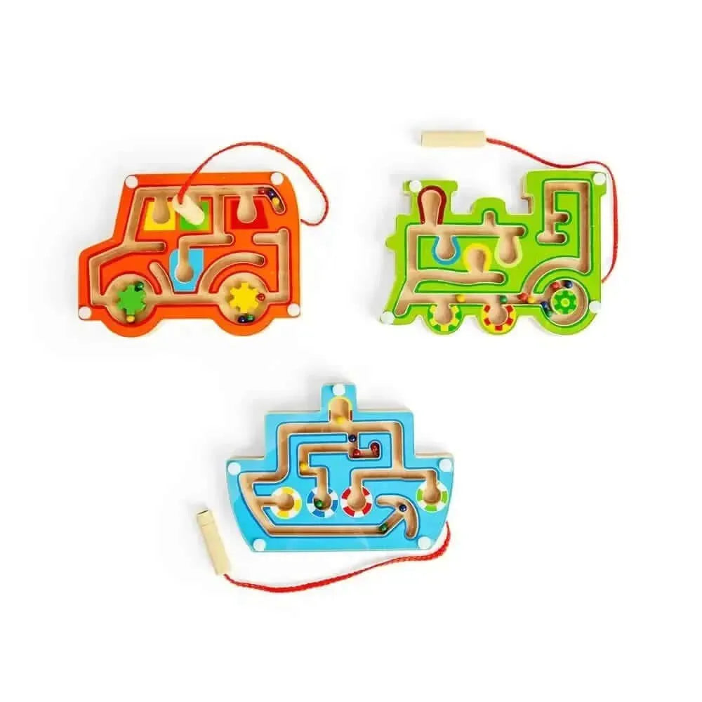 3 Pack Wooden Magnetic Labyrinth-3 Pack Wooden Magnetic Labyrinth