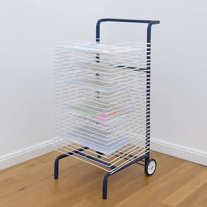 30 Shelf Mobile Art Drying Rack-30 Shelf Mobile Art Drying Rack