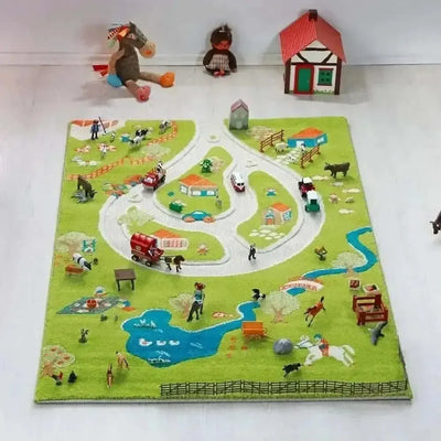 3D Farm Play Rug-3D Farm Play Rug