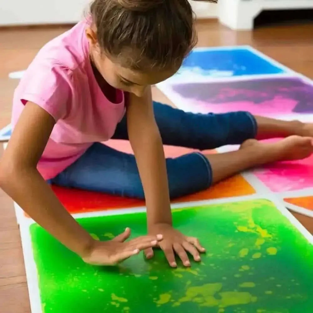 4 Pack Mixed Colours Sensory Liquid Tiles-4 Pack Mixed Colours Sensory Liquid Tiles