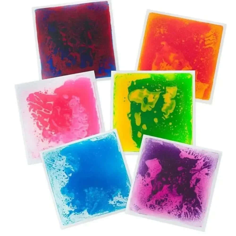 4 Pack Mixed Colours Sensory Liquid Tiles-4 Pack Mixed Colours Sensory Liquid Tiles