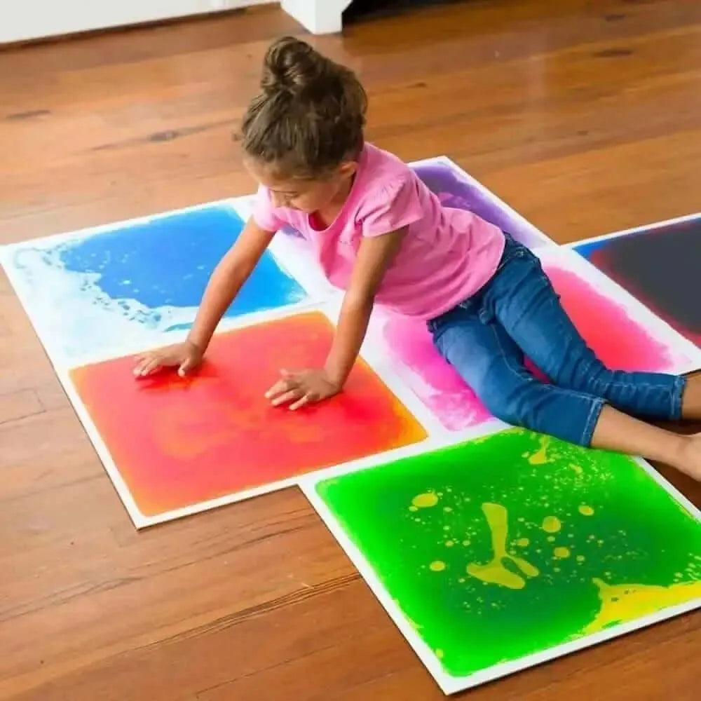 4 Pack Mixed Colours Sensory Liquid Tiles-4 Pack Mixed Colours Sensory Liquid Tiles