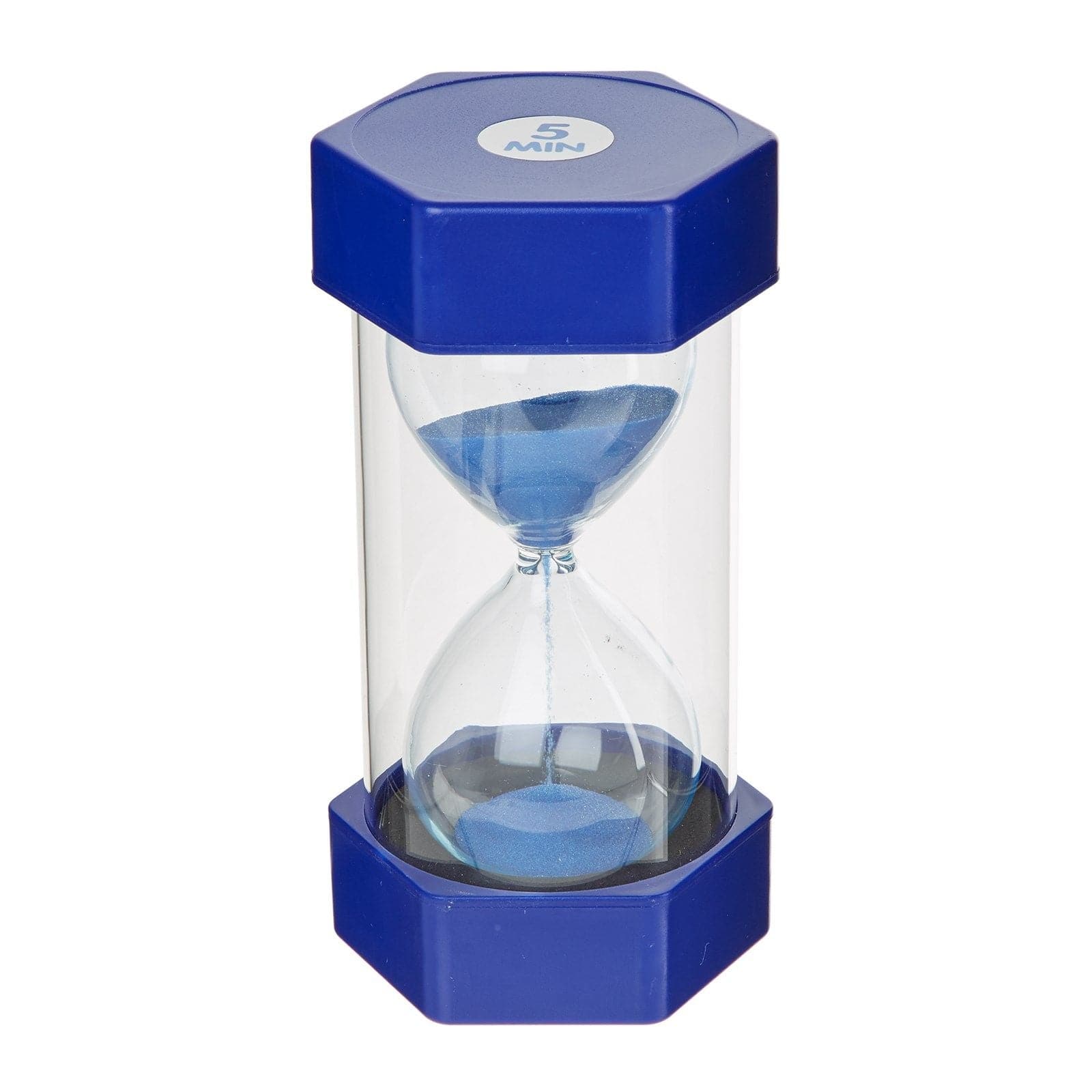 5 minute Sand Timer, The 5 minute Sand Timer is an impressive 160mm tall and has a durable design,this large 5 minute sand timer is an excellent resource for the early years setting. The 5 minute Sand Timer has giant proportions and clear colourful sand particles so that young children can time events, time themselves and set themselves time limits. The 5 minute Sand Timer is perfect for use in games, activities, and experiments, this heavy-duty 5 minute sand timer is surrounded by thick walls with molded e
