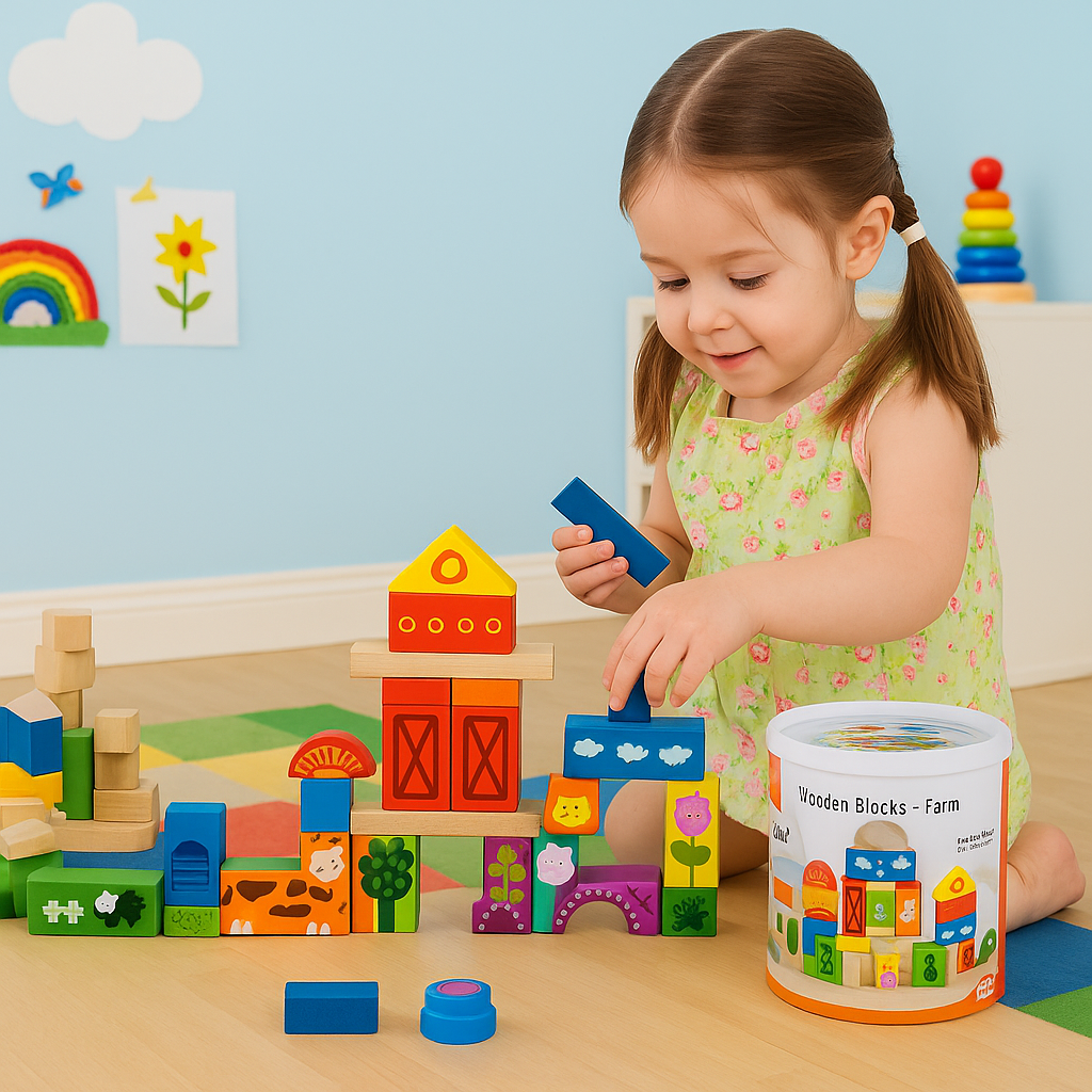 50 Piece Building Blocks Farm Set