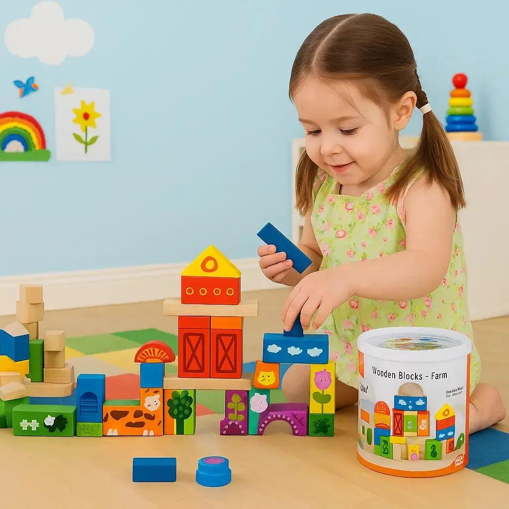50 Piece Building Blocks Farm Set-50 Piece Building Blocks Farm Set
