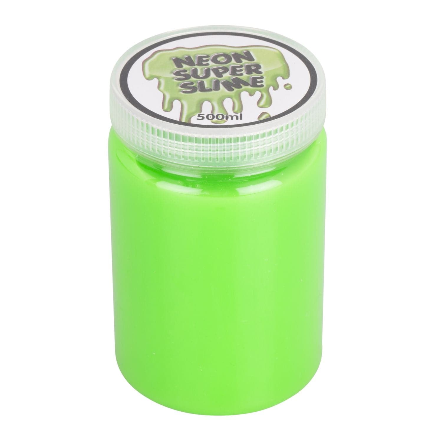 500 ML Jumbo Neon Slime, Jumbo size 500ml version of our Neon Slime. This large plastic barrel is filled with vibrant neon-like Jumbo Neon Slime. Pop off the lid and slide it out onto your hand to enjoy the unique tactile sensation of this Jumbo Neon Slime. Stores back in the pot to stay fresh between uses. The Jumbo Neon Slime is available in three assorted colours including purple,purple,pink Large barrel of slime Vibrant neon-like colours Unique tactile experience Stores in barrel to retain freshness, 50