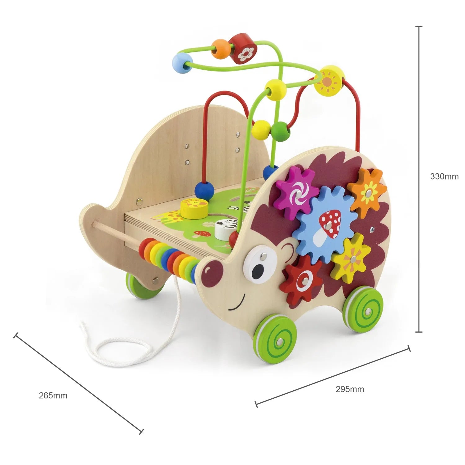 Viga Toys Wooden Pull Along Activity Hedgehog-Viga Toys Wooden Pull Along Activity Hedgehog