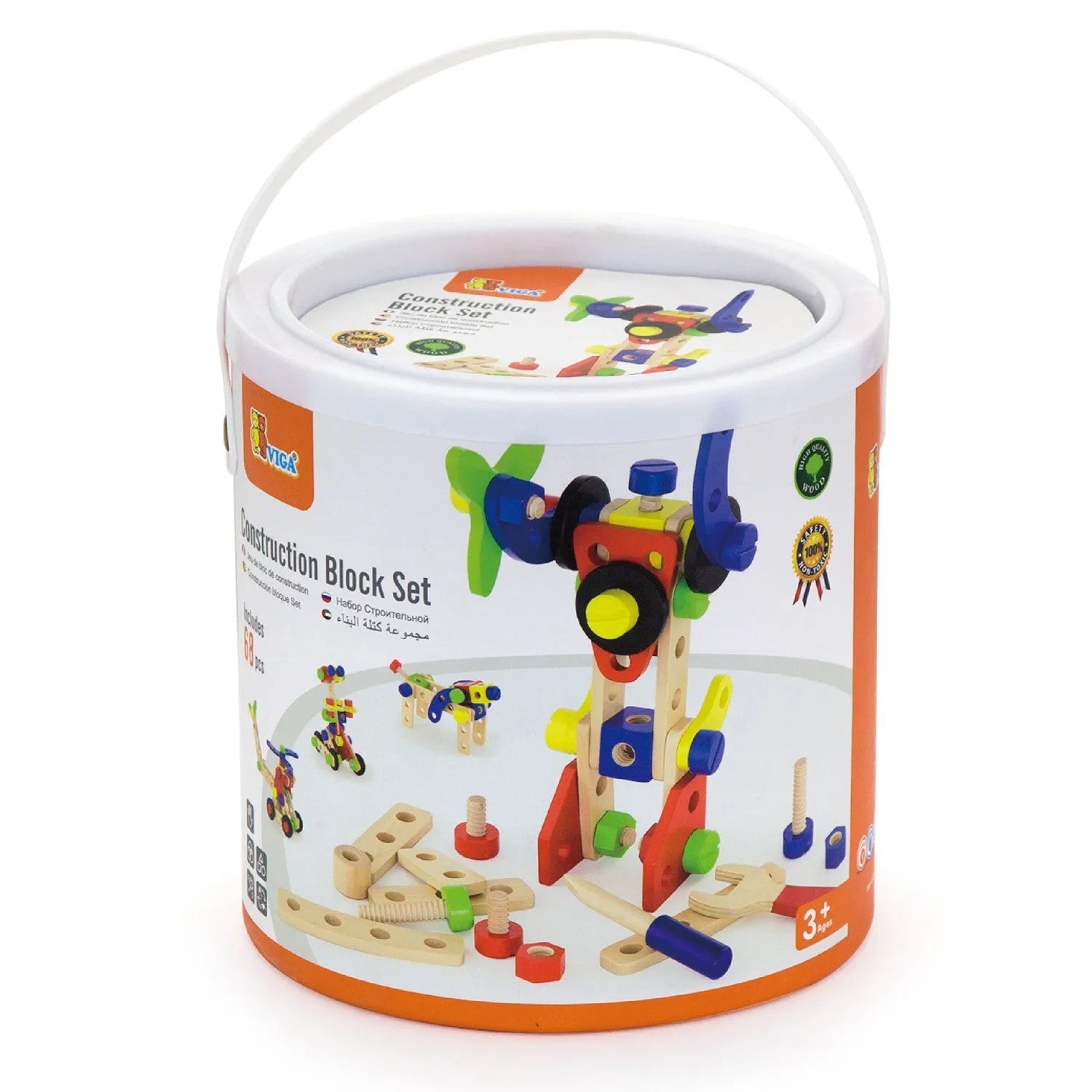 Viga Toys Wooden Construction Block Set-Viga Toys Wooden Construction Block Set