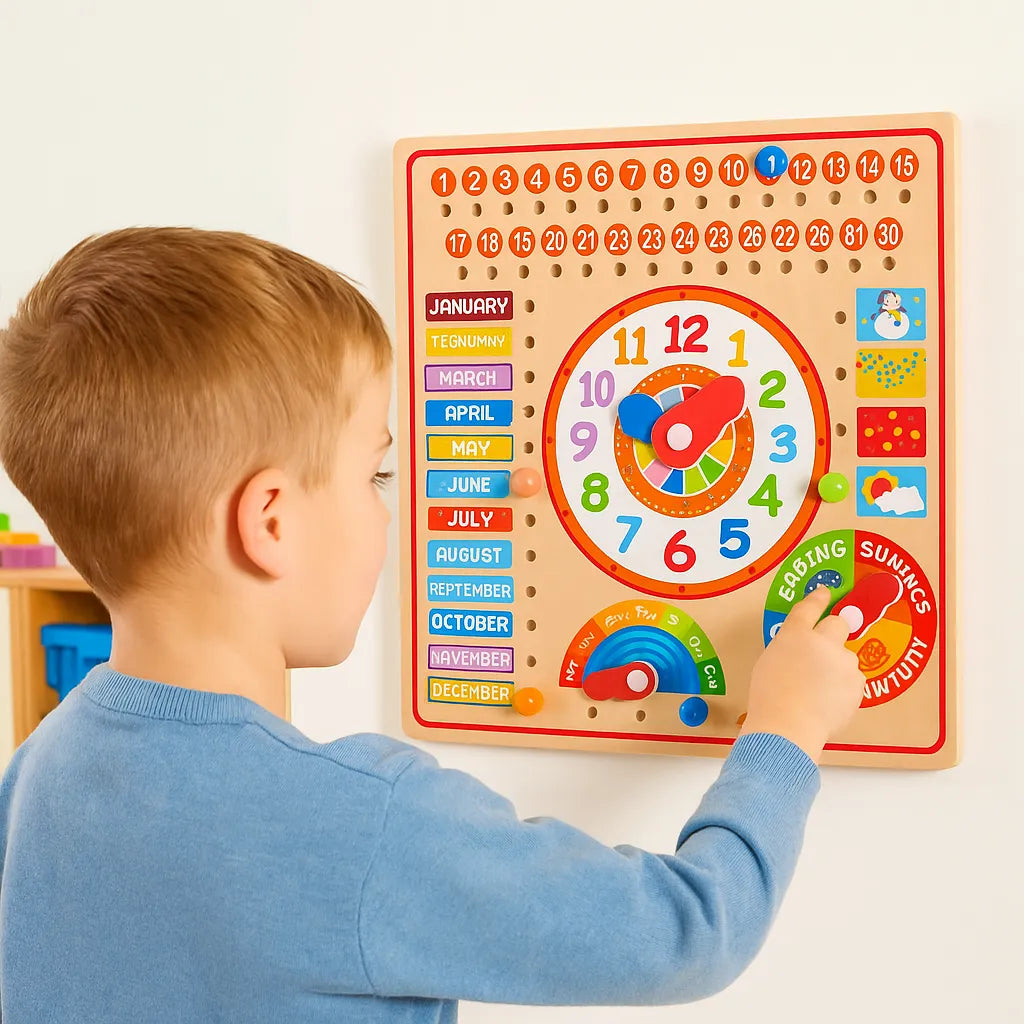 Bigjigs Wooden Clock and Calendar-Bigjigs Wooden Clock and Calendar