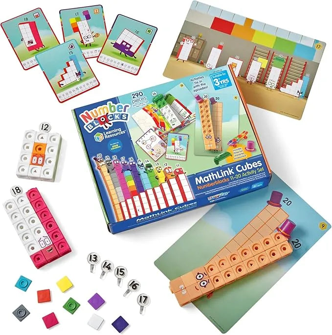 MathLink® Cubes Numberblocks 11-20 Activity Set-MathLink® Cubes Numberblocks 11-20 Activity Set