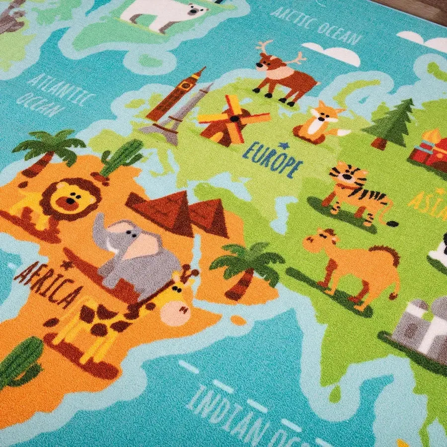 Animals and Places of the World Carpet-Animals and Places of the World Carpet