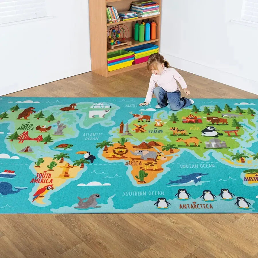 Animals and Places of the World Carpet-Animals and Places of the World Carpet