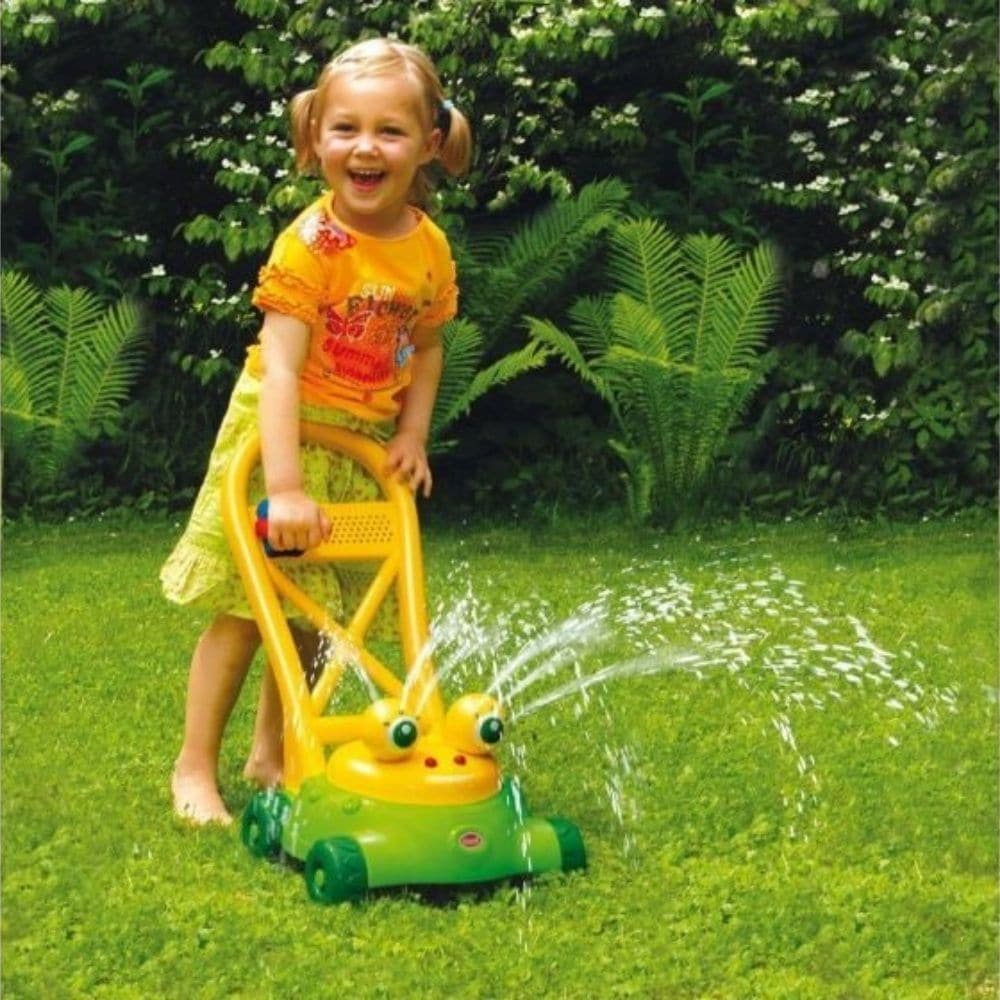 Aqua Quack Lawn Mower, Introducing the vibrant Gowi Toys Lawn Mower – a delightful fusion of fun and learning designed for the little garden enthusiasts! Key Features: Bright & Bold: Its vivid colour palette is sure to catch your child's attention and add a splash of excitement to their playtime. Interactive Wheels: As the mower is pushed, its wheels create a playful noise, adding to the realism and enjoyment for the child. Watering Feature: The unique Lawn Mower isn't just for pretend mowing. Fill it with 