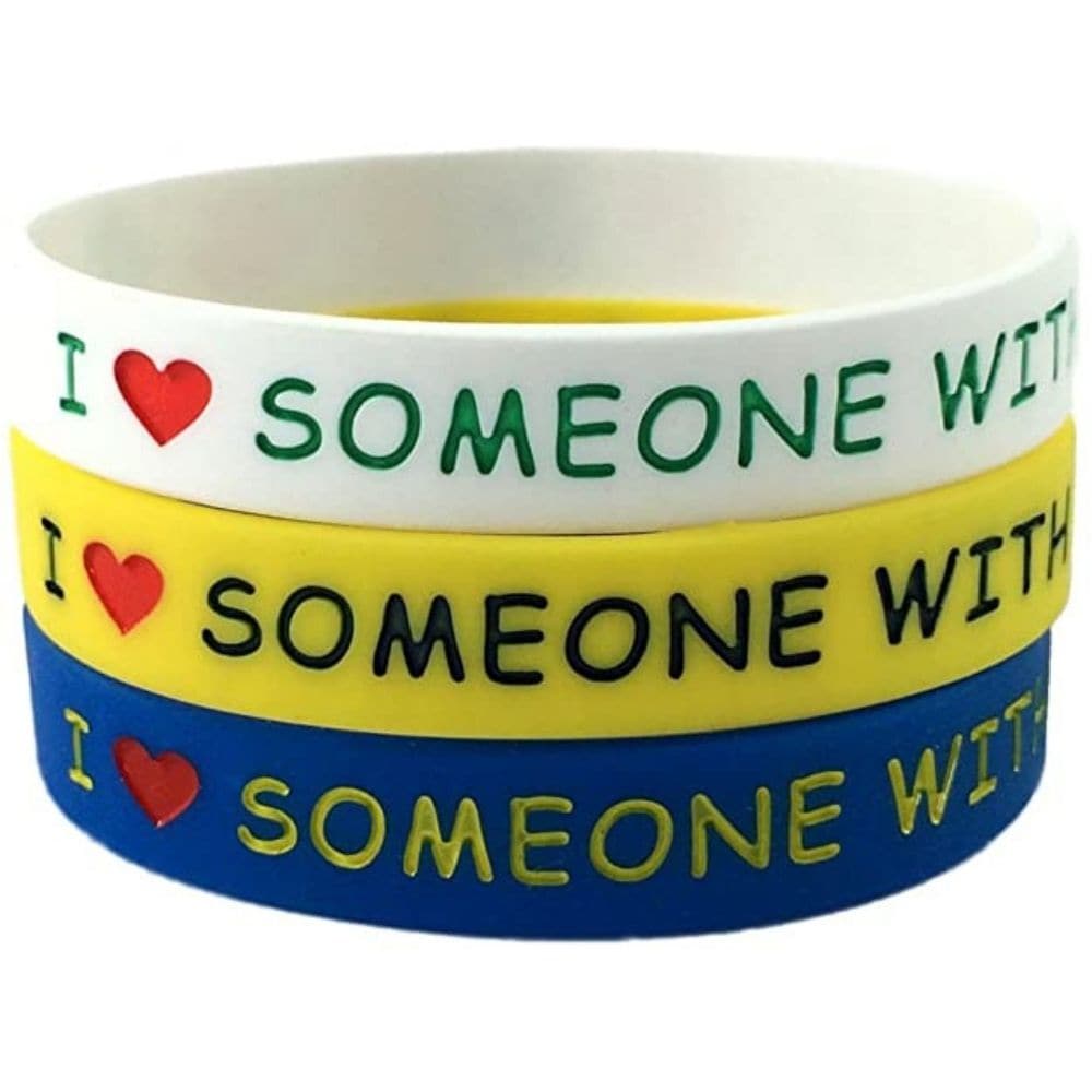 Autism Bracelet I love somebody, The Autism Stretchy Silicone Gel Bracelet is here to make a bold statement about love and support for individuals with autism. This beautiful bracelet comes in an attractive shade of blue and features the heartfelt message, "I love someone with autism."Not only does this wrist band promote awareness, but it also offers unbeatable comfort and flexibility. Crafted from stretchy silicone gel material, it effortlessly conforms to your wrist, providing a snug and comfortable fit.
