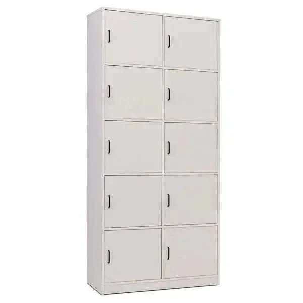 Bag Store Unit With 10 Compartment And Doors With Black Plastic Handles In Grey Mfc-Bag Store Unit With 10 Compartment And Doors With Black Plastic Handles In Grey Mfc