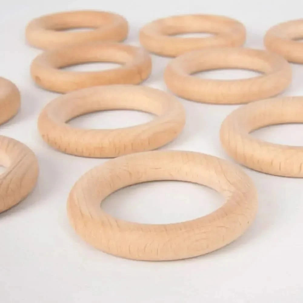 Beechwood Rings Pack of 10-Beechwood Rings Pack of 10