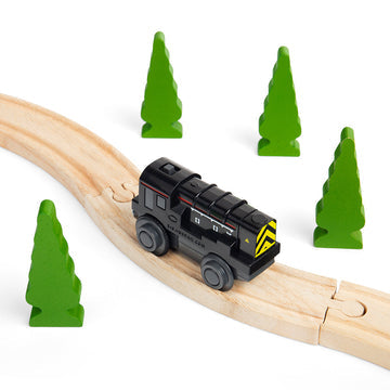 Bigjigs Figure of Eight Train Set, Winner of the Gold Medal in the Best Wooden Toy Category from Toyshop UK, the Bigjigs Rail Figure of Eight Train Set is the ideal first train set for any budding railway enthusiast. This awesome Bigjigs Figure of Eight Train Set includes high quality wooden track pieces that form the figure of eight layout, a colourful engine with 2 colourful carriages and a variety of accessories. The Bigjigs Figure of Eight Train Set has plenty of track and accessories to keep young mind