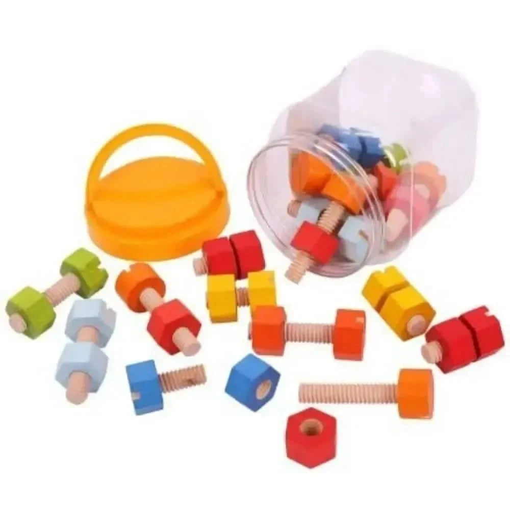 Bigjigs Jar of Nuts and Bolts-Bigjigs Jar of Nuts and Bolts