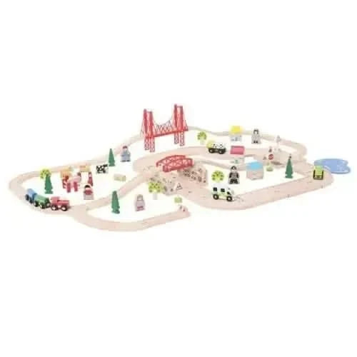 Bigjigs Rail Rural Road and Rail Train Set-Bigjigs Rail Rural Road and Rail Train Set