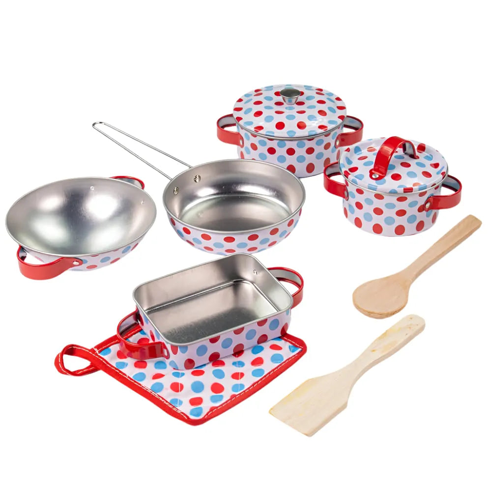 Bigjigs Spotted Kitchenware Set-Bigjigs Spotted Kitchenware Set