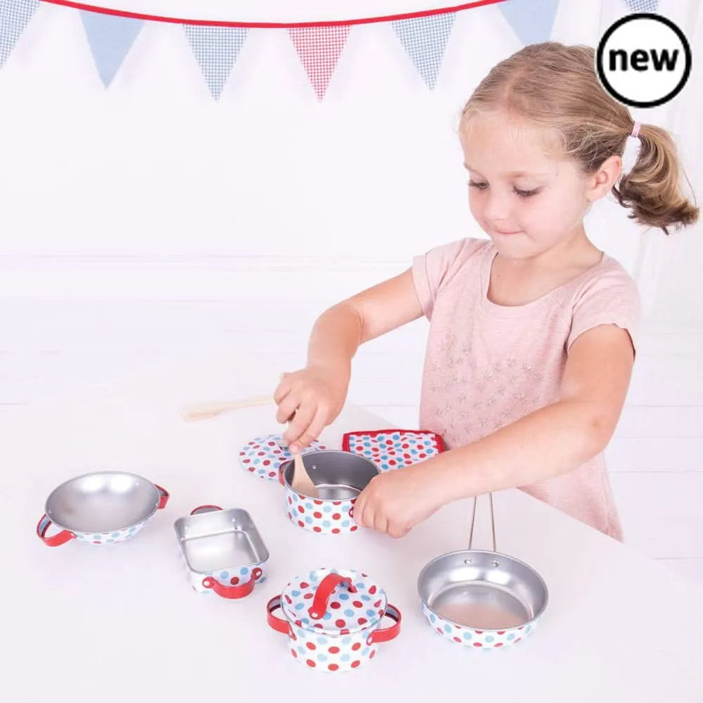 Bigjigs Spotted Kitchenware Set-Bigjigs Spotted Kitchenware Set