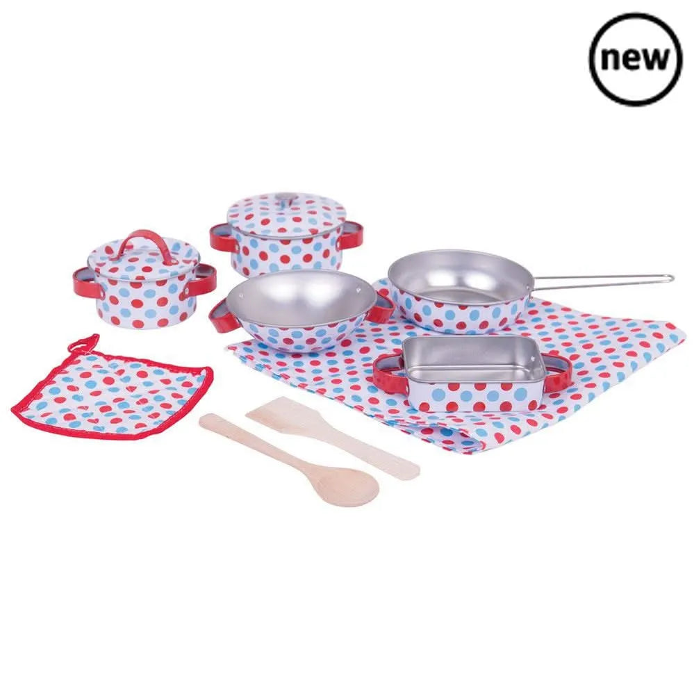 Bigjigs Spotted Kitchenware Set-Bigjigs Spotted Kitchenware Set