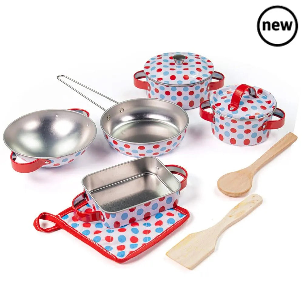 Bigjigs Spotted Kitchenware Set-Bigjigs Spotted Kitchenware Set