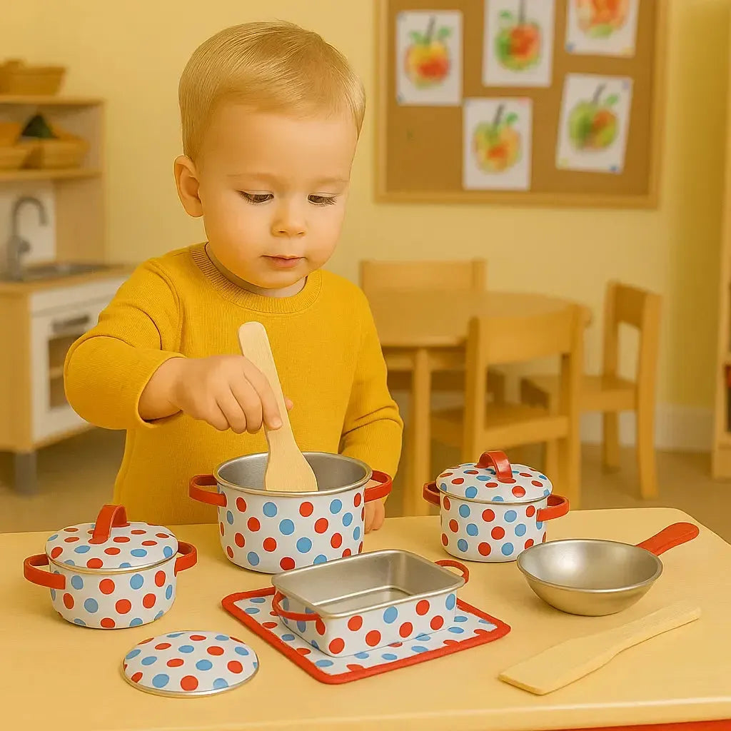 Bigjigs Spotted Kitchenware Set-Bigjigs Spotted Kitchenware Set