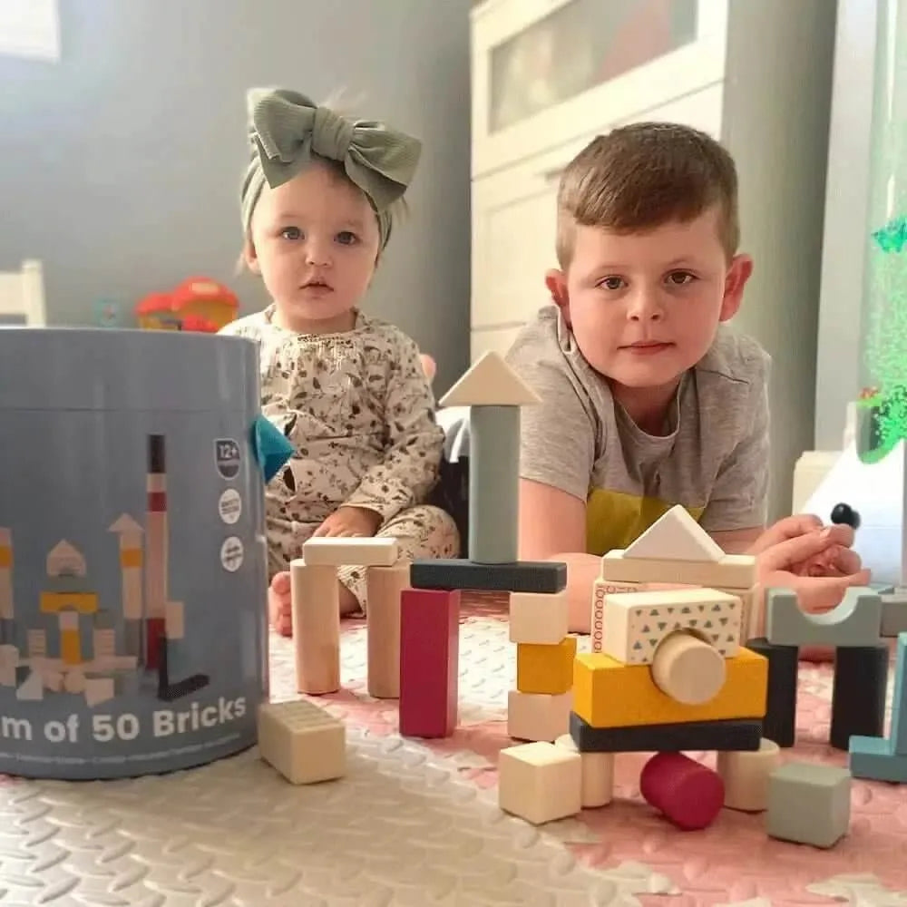 Bigjigs Toys - FSC Drum of 50 Blocks-Bigjigs Toys - FSC Drum of 50 Blocks