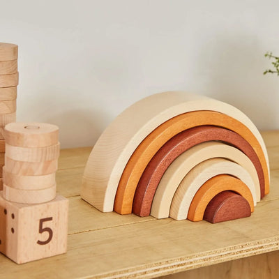 Bigjigs Toys Natural Stacking Rainbow-Bigjigs Toys Natural Stacking Rainbow
