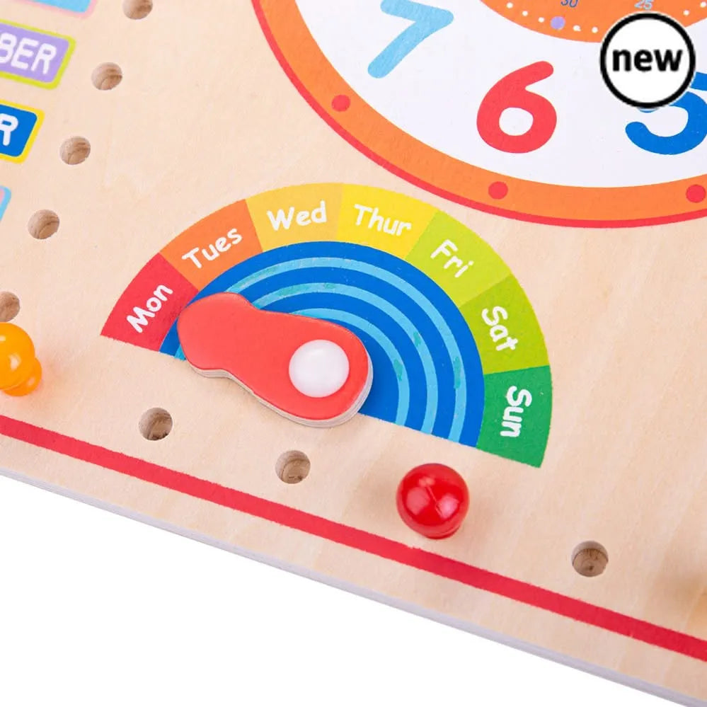 Bigjigs Wooden Clock and Calendar-Bigjigs Wooden Clock and Calendar