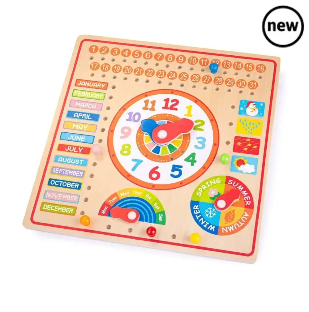 Bigjigs Wooden Clock and Calendar-Bigjigs Wooden Clock and Calendar
