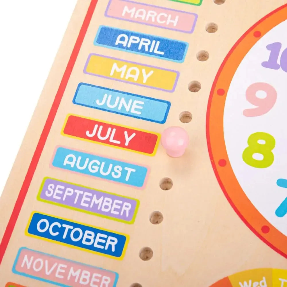 Bigjigs Wooden Clock and Calendar-Bigjigs Wooden Clock and Calendar