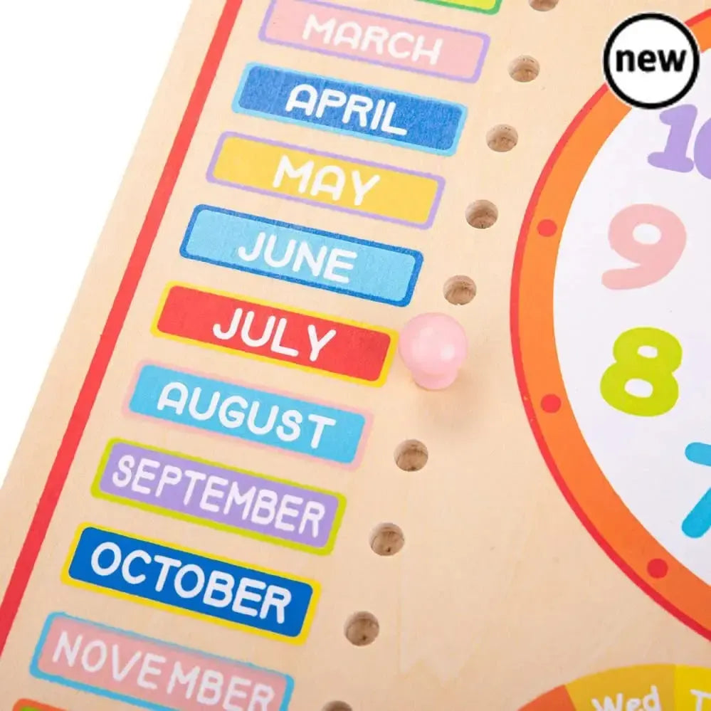Bigjigs Wooden Clock and Calendar-Bigjigs Wooden Clock and Calendar