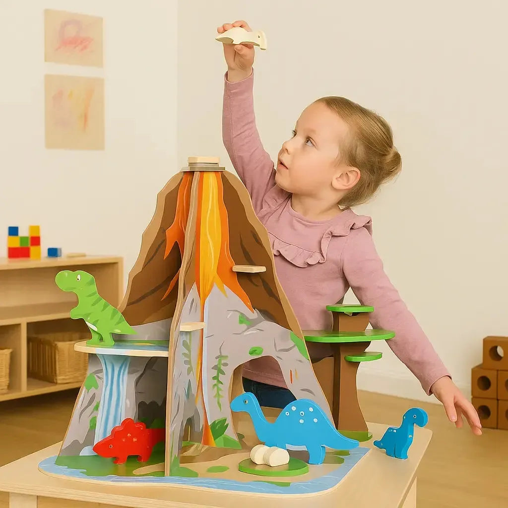 Bigjigs Wooden Dinosaur Island Playset-Bigjigs Wooden Dinosaur Island Playset