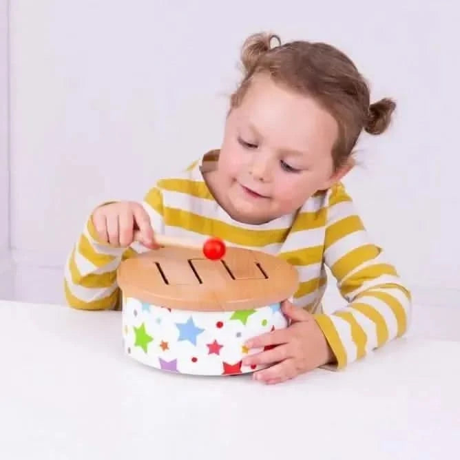 Bigjigs Wooden Drum-Bigjigs Wooden Drum