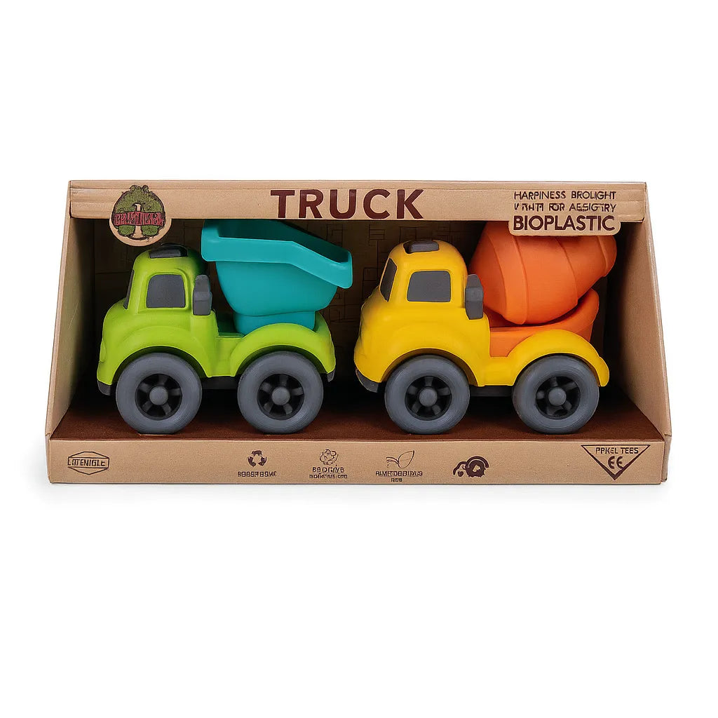 Bioplastic Twin Construction Truck Set-Bioplastic Twin Construction Truck Set