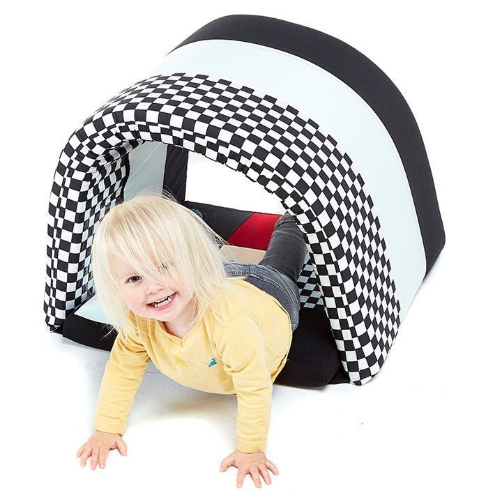 Black and White Striped Soft Baby Tunnel, This striking Black and White Striped Soft Baby Tunnel will make an ideal addition to your black and white toddler play area.The Black and White Striped Soft Baby Tunnel is a delightful, soft, appealing baby cushion designed in strong contrasting colours. The Black and White Striped Soft Baby Tunnel features a variety of textured squares for a sensory experience., Black and White Striped Soft Baby Tunnel,Childrens soft play,sensory tunnel,baby crawling tunnel,baby s
