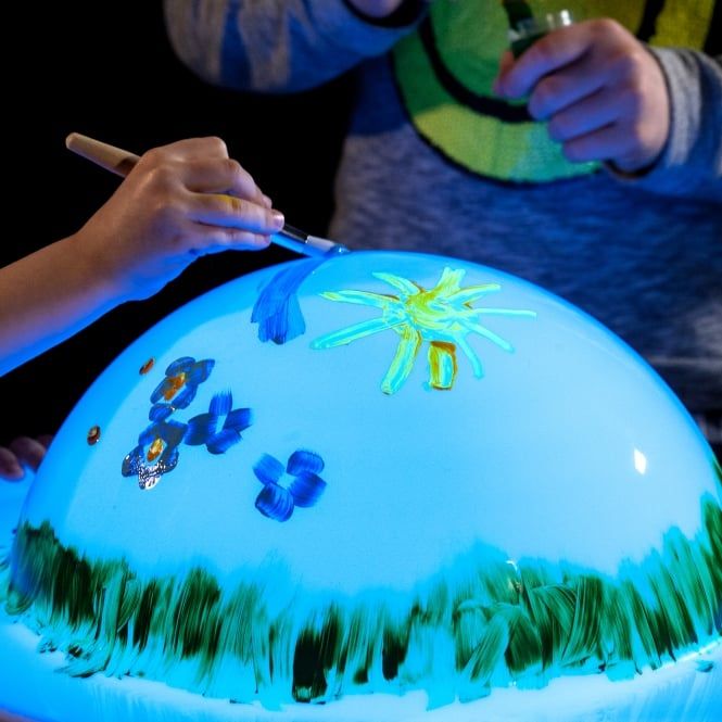 Bubble For Round Magic Light Table, The Bubble is an exciting, versatile accessory to go with the Magic Light Table. Enjoy the activities of the Bubble without losing the colours that the table is shining by simply placing on top of the magic light table. You can paint on the surface of it with gouache, water colour and non-permanent highlighters. Decorate the top and the borders of it with various toys, mouldings and watch your 3D creation change along with the lights of the table. You can paint with water