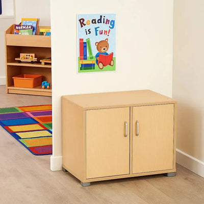 Bubblegum Low Level 2 Bay Classroom Cupboard-Bubblegum Low Level 2 Bay Classroom Cupboard