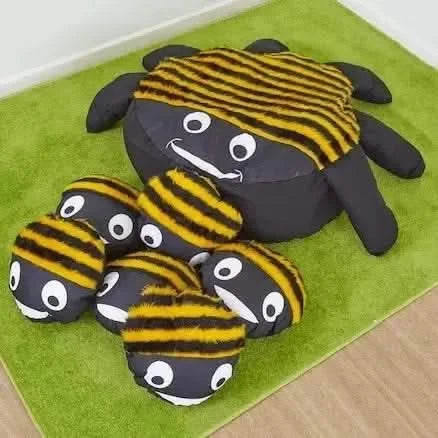 Bumble Bee Cushion and 15 Baby Bee Cushions-Bumble Bee Cushion and 15 Baby Bee Cushions