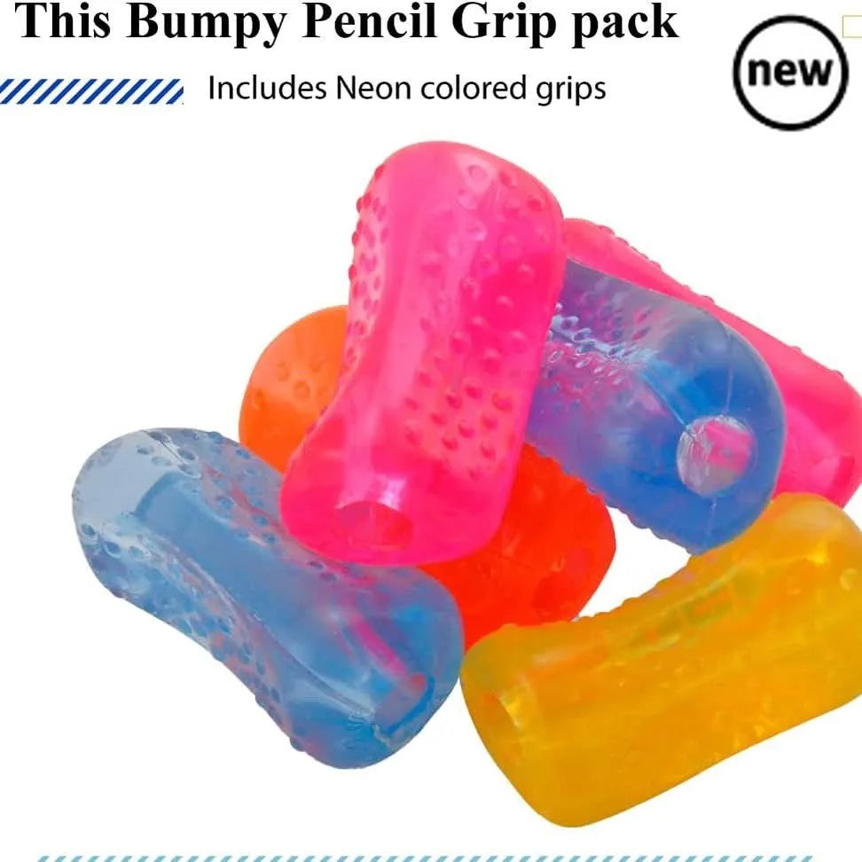 Bumpy Neon Pencil Grip 6 Pack-Bumpy Neon Pencil Grip 6 Pack